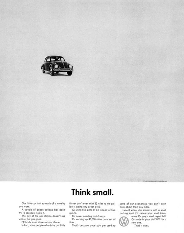 Volkswagen: Think small, Volkswagen, DDB Needham, Volkswagen Group, Печатная реклама