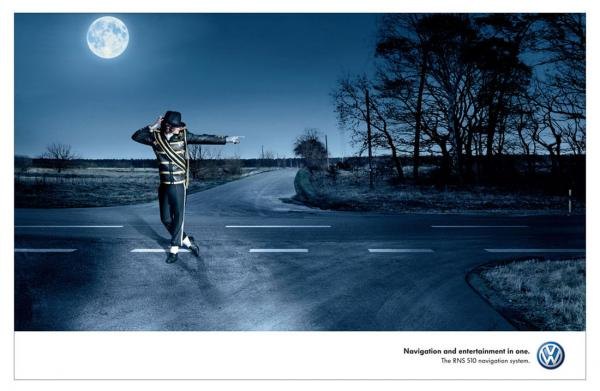 Volkswagen RNS 510 navigation system: Michael Jackson, Volkswagen, DDB Germany, Volkswagen Group, Печатная реклама
