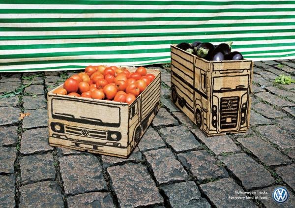 Volkswagen Trucks: Fruit Box, Volkswagen, Almap/bbdo, Volkswagen Group, Печатная реклама