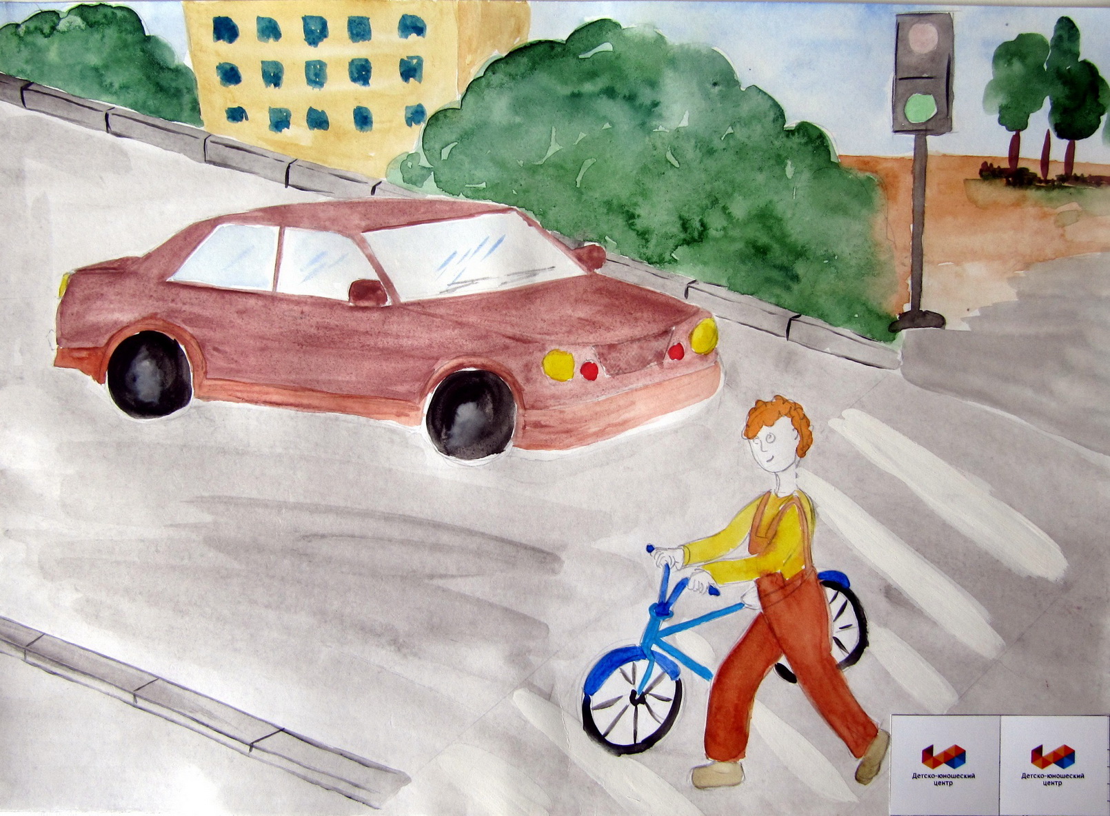 Детский рисунок по пдд по дороге в детский сад